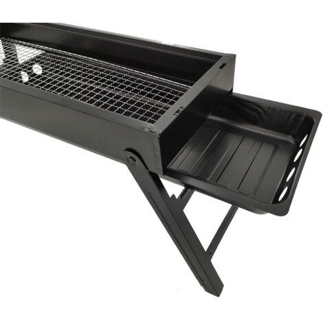Multifunktionaler, faltbarer und tragbarer Holzkohlegrill, rauchfrei, für Camping und Picknicks (60,2 x 22,2 x 32,8 cm) mit Grillrosten