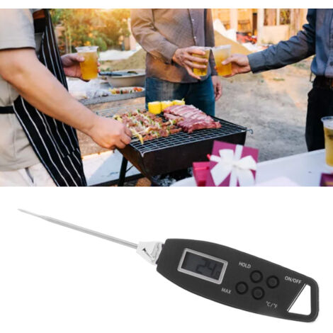 Digitales Sofort-Präzisions-Lebensmittelthermometer für den Grill – Schwarzes ABS – Set mit Schutzkappe und tragbaren Eierbehältern, 5 zufällige Cartoon-Farben (1/5)