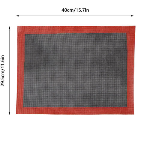 Backmatte aus lebensmittelechtem Silikon mit Belüftungsnetz, 40 x 29,5 cm, Gebäckbackmatte, Ofenmatte, Mikrowellenmatte, Entfettungsmatte, antihaftbeschichtet, blau, 74 g (1/5)