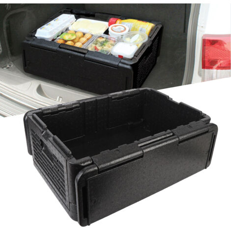 Thermo-Box Transport Thermos Isolierte Campingbox Schwarz 60L Faltbare Thermobox aus EPP für den Außenbereich Großes Fassungsvermögen Picknick