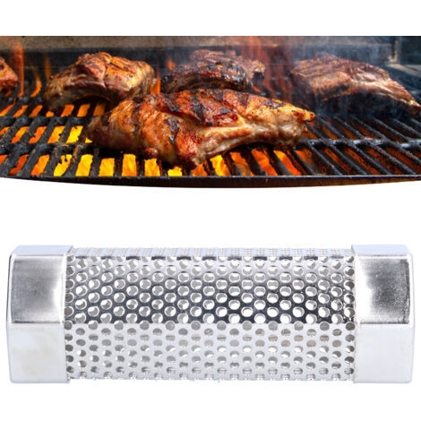 Sechseckiges Räucherrohr aus Edelstahl, stabil und tragbar, Edelstahl 304, zum Heiß- und Kalträuchern, 15,4 x 5 cm (6 Zoll) für Grillfleisch/Nüsse (1/5)
