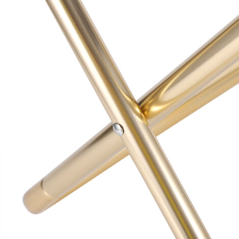 Tragbarer Campinghocker aus Aluminium, Klappstuhl mit Tragetasche inklusive – 31 cm großer, schwarz-goldener Klapphocker aus Aluminium zum Angeln, Grillen und Campen (1/5)