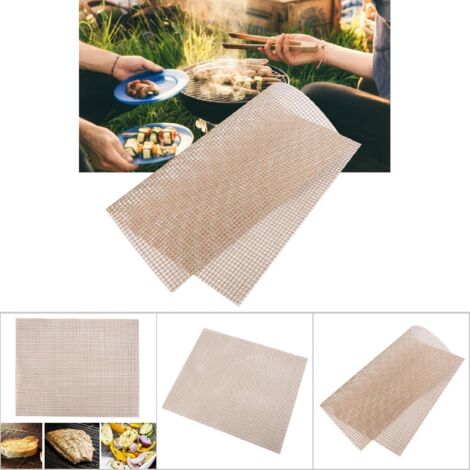 Wiederverwendbare Grillmatte – Antihaft-Grillmatte aus Fiberglas – 40 x 33 cm – Braun – Faltbare Grillmatte, hitzebeständig bis 230 °C – Unbedenkliches Material (1/5)