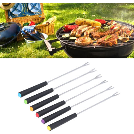 6-teiliges Fondue-Gabel-Set aus Edelstahl, korrosionsbeständig, für Kuchen, Schokolade, Obst und Käse (1/5)