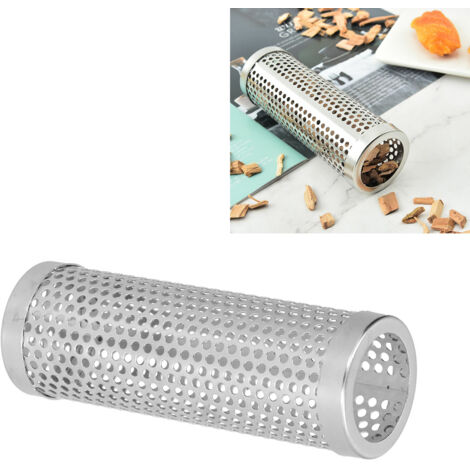 Großes, abnehmbares zylindrisches Räucherrohr für fruchtige Holzpellet-Grills beim Camping (15,3 x 5,3 cm). Hergestellt aus robustem Edelstahl 304.