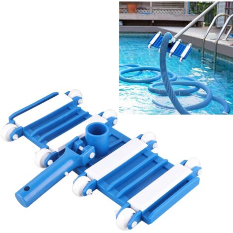 [Pool-Staubsaugerbürste] + [FitPool] + [FlexiClean Pro] + [Verstellbar, Räder] Pool-Staubsaugerbürste mit Rädern und verstellbarem, abnehmbarem Griff, robustem ABS-Kunststoff, 35,56 cm/14 Zoll, komple
