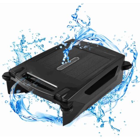 Solar- und akkubetriebener Poolroboter mit zwei Reinigungsmodi, wiederaufladbarer Dusche, Mano XL 2500mAh 4W, schwarzer ABS-Skimmer