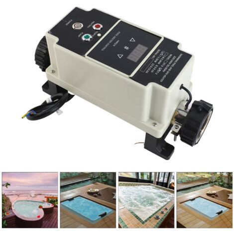 Elektrischer Poolheizer mit Thermostat für Whirlpools, 2,7–3,3 kW mit Digitalanzeige, 220–240 V, Schutzart IP44, Einbauversion