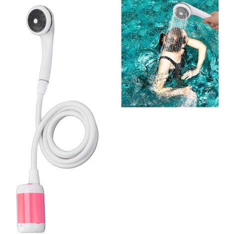 Tragbare elektrische Campingdusche – ABS – Rosa – Pumpe für Garten, Spa und Fahrzeugwäsche (1/5)