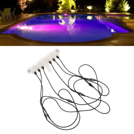 RGB-LED-Wasserfallbrunnen 12 V – Wasserfallauslauf für Schwimmbad und Gartenteich – 260 x 105 mm mit 22 mm Anschlussdurchmesser