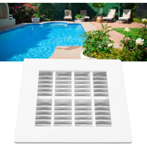 Quadratischer Abflussrost für Schwimmbecken mit Hauptablaufabdeckung – robust und leicht (18,5 x 18,5 cm) für Whirlpools und Teiche