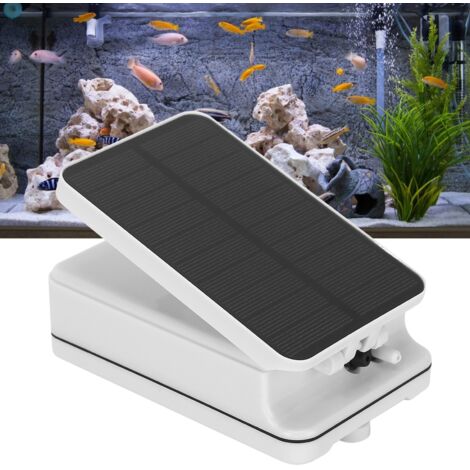 Tragbare Solar-Teichpumpe mit 2200-mAh-Akku, leistungsstarker Luftpumpe, Überladeschutz – Weißes ABS/Silikon, 13 cm