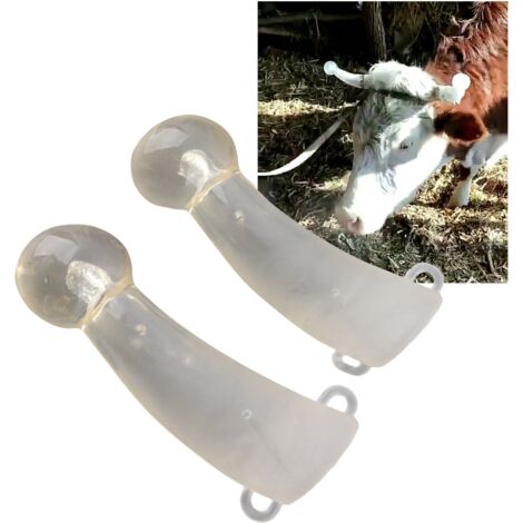 Antiaggressiver Hornschutz für Rinder und Kälber, Silikon-Schutzhülle für Stallungen - [Hornschutz] + [Set mit 2 Paaren] + [Flexibles, elastisches Silikon ohne Klemme] (1/5)