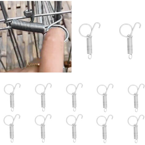 Verzinkte Federhaken für Käfige [Federhaken für Haustierkäfige] 7,3 x 2,2 cm, 20 Stück, sicherer Verschluss für Kaninchen, Tauben, Geflügel und Stalltüren