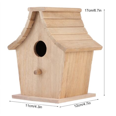 Vogelhaus – Holznachbildung mit Metalltür für Wellensittiche und kleine Vögel – 17 x 11 x 12 cm (1/5)