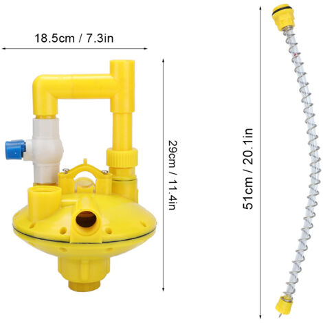 29 cm langer Wasserdruckregler aus ABS-Kunststoff für Hühner, Enten und Geflügel mit sicheren Anschlüssen und Verbindungsschläuchen (1/5)