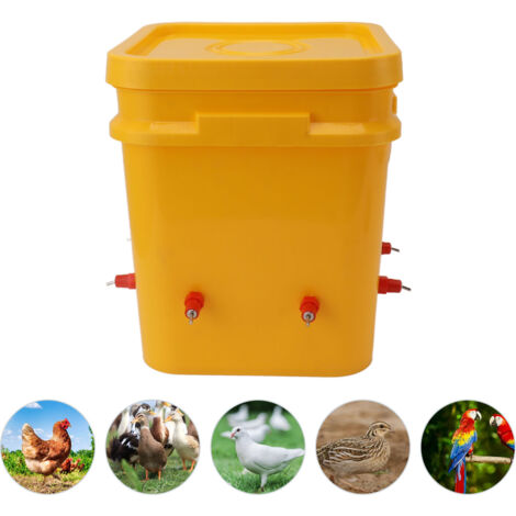 Automatische Geflügeltränke mit 12-Liter-Behälter – 8-Tassen-Set für Hühner, Gänse, Enten, Tauben (Robuster Kunststoff, Schwerkraftsystem, auslaufsicher)