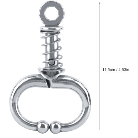 Nasenring aus Edelstahl für Rinder mit Federclip - Bullenring für die Viehzucht, landwirtschaftliches Zubehör (Modell: Innendurchmesser M/L - Federring 11,5 cm)