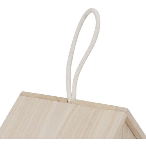 Vogelhaus - Stabiler Hänge-Nistkasten aus Kiefernholz - Beobachtungs- und Futterstation aus Holz (Rotes Modell, 18,5 cm Länge, 1 Stück) (1/5)
