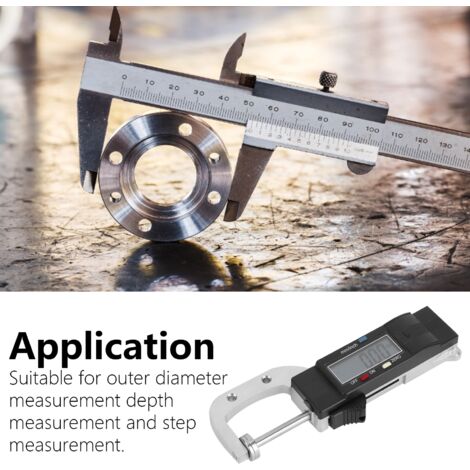 Professionelles digitales Dickenmessgerät für Edelstahl, Dualeinheit (mm/Zoll), Genauigkeit 0–25,4 mm, Schrittweite 0,01 mm, tragbar für Durchmesser-/Dicken-/Tiefenmessung