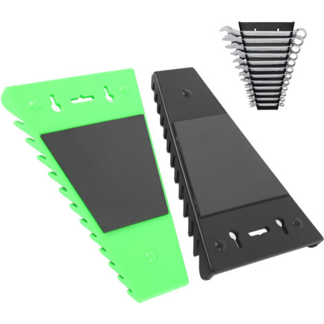 Magnetischer Schlüsselorganizer (2er-Pack) aus robustem ABS-Kunststoff, fasst bis zu 24 Schlüssel (6–24 mm und 1/4"–1-1/16"), Halterung zur Befestigung an Werkzeugkasten/Werkzeugkiste (1/5)