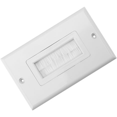 [Multimedia-Wanddose] + [Modell Nr. 1] + Weiße ABS-Abdeckung [Staubschutzbürste für Kabel und Anschlüsse] (1 Stück, inkl. Schrauben)