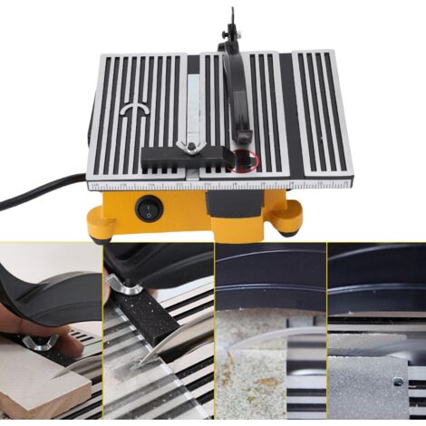 Mini-Tischkreissäge – Tragbare elektrische Aluminium-Schneidemaschine für Heimwerker – Kompakter Gehrungstisch für Holz- und Metallarbeiten