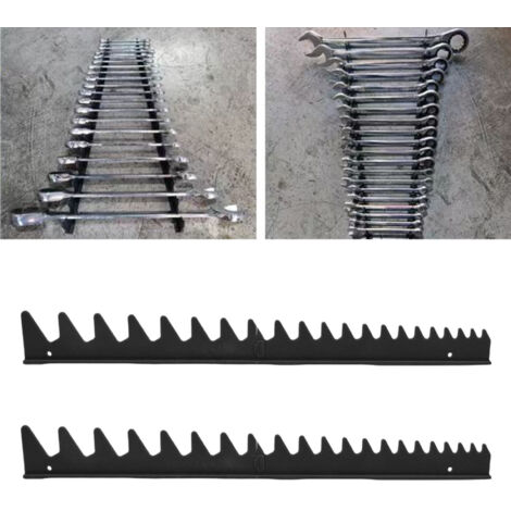 Magnetischer Schlüsselorganizer für 20 Schlüssel, schwarze Kunststoffschiene für Werkzeugkasten und Schublade – Set mit 2 breiten und 2 schmalen Schienen (1/5)