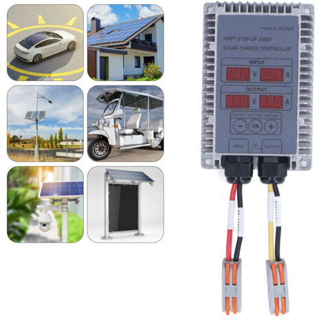 MPPT-Solar-Batterieladeregler mit Display, 24–85 V Boost, 200 W, IP66