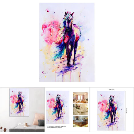[Ölgemälde] Pferd [Pferdebild] Dekoratives Wandbild auf Leinwand, 50 x 71 cm, ungerahmt