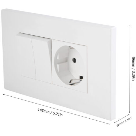 Einzelwandadapter mit Doppelschalter und UK-Stecker – ABS-Gehäuse, 250 V, 16 A, einfache Installation