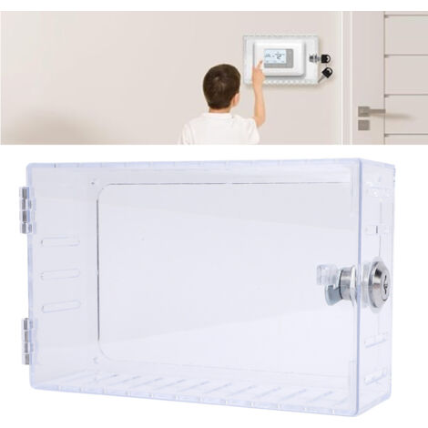 [Thermostat-Schließfach] Abschließbarer Deckel für Thermostat mit Schlüssel [Acryl, transparent, 6,1 x 3,95 x 2 Zoll] (1/5)