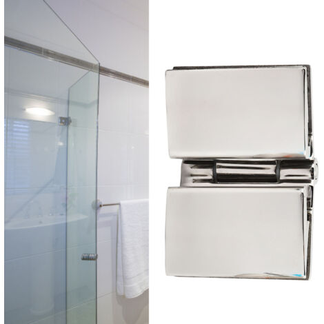 Scharnier für Duschtüren aus Sicherheitsglas – Flaches, doppelseitiges Scharnier aus Edelstahl 304 – 110 x 70 x 30 mm – Geeignet für 8–12 mm starkes Glas – Lieferumfang: 1 Scharnier, 1 Inbusschlüssel 