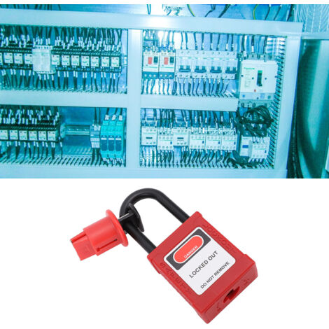 Sicherheitsschloss mit Schlüssel für industrielle elektrische Anlagen, Nylon und Edelstahl, kippsicher, Modell 1P 2P 3P 4P, für Lockout/Tagout-Verfahren (1/5)