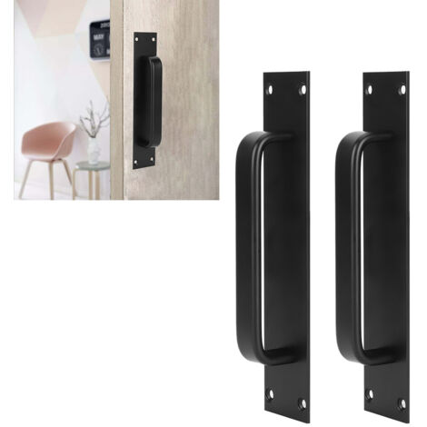 2-teiliger Türgriff aus eloxiertem Aluminium für Balkontüren und Holztüren mit Grundplatte und Schrauben (1/5)