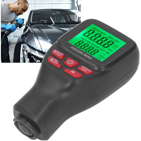 [Schichtdickenmessgerät] 0–2000 µm Schichtdickenmessung, hochpräzise automatische Stoppfunktion für Autolacke, mit 6 Folien und Aluminiumplatte