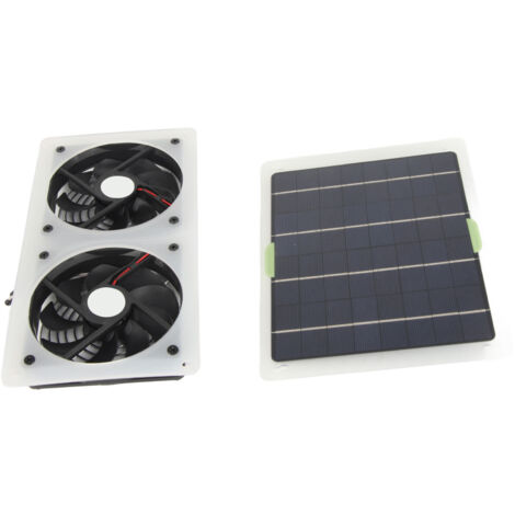 Doppel-Solarventilator-Set 100W 12V, wasserfest, tragbar mit Solarpanel für Zuhause, Wohnmobil, Gewächshaus