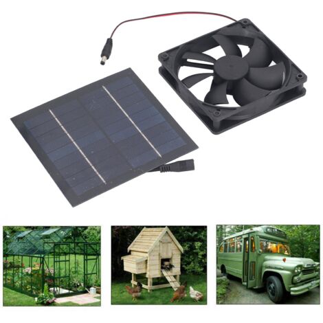 20-W-IP65-Solar-Lüftungsset für Hühnerstall, Gewächshaus, Schuppen, Tierhaus, Fensterabluft – 120-mm-monokristalliner ABS-Lüfter
