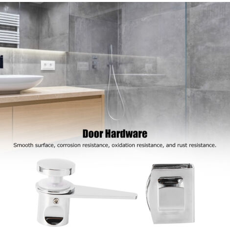 Türschließer für Badezimmer aus Glas, Premium-304-Riegelschloss (2 Stück), Material: Kupfer + Edelstahl, Türstärke 8-12 mm.