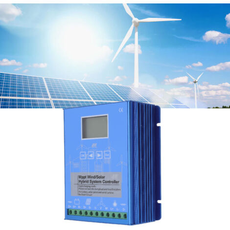 GPI-1010K Hybrid-Wind-Solar-Laderegler mit LCD-Display und MPPT-Boost-Ladefunktion – Aluminium und Blau, 168 mm, 2216 g
