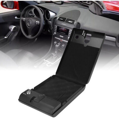 Sicherer biometrischer Tresor, Fußtresor [Robustes Aluminiumgehäuse] [Tragbar für Auto und Reisen] [Kompaktes Schwarz] (1/5)