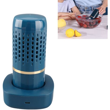Multifunktionale Obst- und Gemüsewaschmaschine, blaue Kapsel, mit automatischer Reinigung und kabelloser USB-Ladefunktion, für die Küche