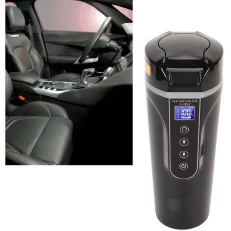 Tragbarer Wasserkocher 500 ml, schwarzes LCD-Display, Temperaturregelung, Reise-Wasserkocher, 96 W, 12 V/24 V (1/5)
