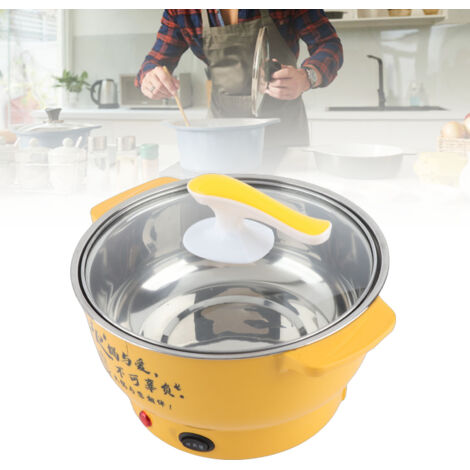 Elektrischer Kochtopf, 1,8 l, 400–800 W, Edelstahlfronten, 2 Betriebsmodi, Überhitzungsschutz, Gelb (1/5)