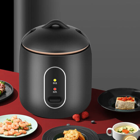 Mini-Multifunktions-Schnellkochtopf 1,2 l, tragbar, 200 W, automatisches Kochen für unterwegs und zu Hause, antihaftbeschichtete Keramik, leicht zu reinigen, rutschfest