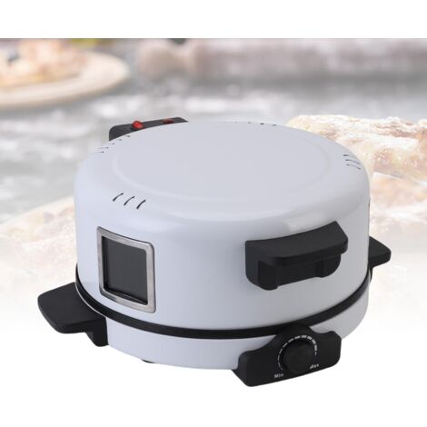 Elektrischer Pizzaofen (2000 W), antihaftbeschichtet, schnelles Backen – 30-cm-Platte, Aluminiumlegierung, max. 440 °C, für Pizza, Burger, Steaks und Brot – Pizzaofen für Zuhause, EU-Stecker