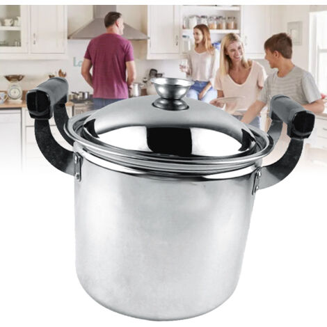 Großer Edelstahl-Kochtopf mit verdicktem Boden, 22 cm, induktionsgeeignet, für den privaten und gewerblichen Gebrauch (1/5)