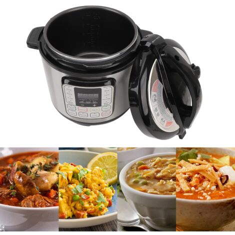 6-Liter-Multifunktions-Elektro-Schnellkochtopf mit zahlreichen Sicherheitsfunktionen, spülmaschinenfest, für schnelles und langsames Garen, Reis, Joghurt, Pfannengerichte und Warmhalten. (1/5)