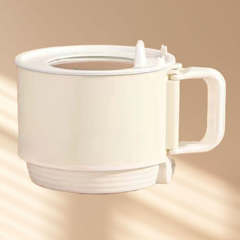 18 cm großer, beiger elektrischer Kochtopf aus Kunststoff mit abnehmbarem Griff, schnelles Kochen, für den Haushalt und kleine Küchen, 110 V (US-Standardspannung) (1/5)