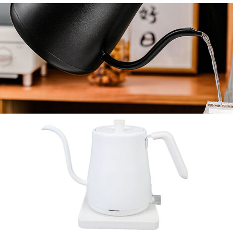 Wasserkocher mit Schwanenhals, 800 ml, 1000 W, automatische Abschaltung, ABS-Gehäuse, Edelstahl 304, Weiß, EU-Stecker, 220 V